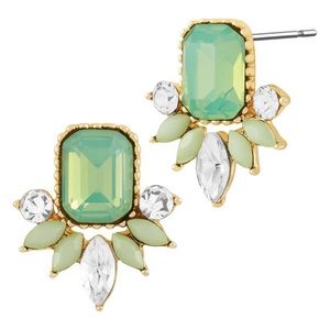 Green opal chandelier studs